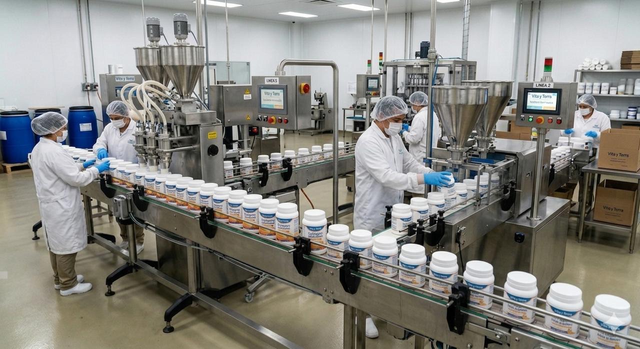 Planta de producción de suplementos Vita y Terra con estándares de calidad
